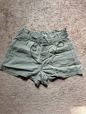 LOFT Olive Drawstring High-Waist Shorts